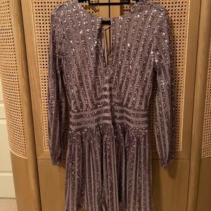 Anthropologie Sequined Open-Back Mini Dress